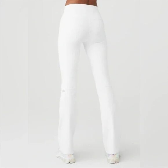ALO Yoga Airbrush High-Waist Bootcut Leggings White Full Length size Medium - Picture 3 of 14